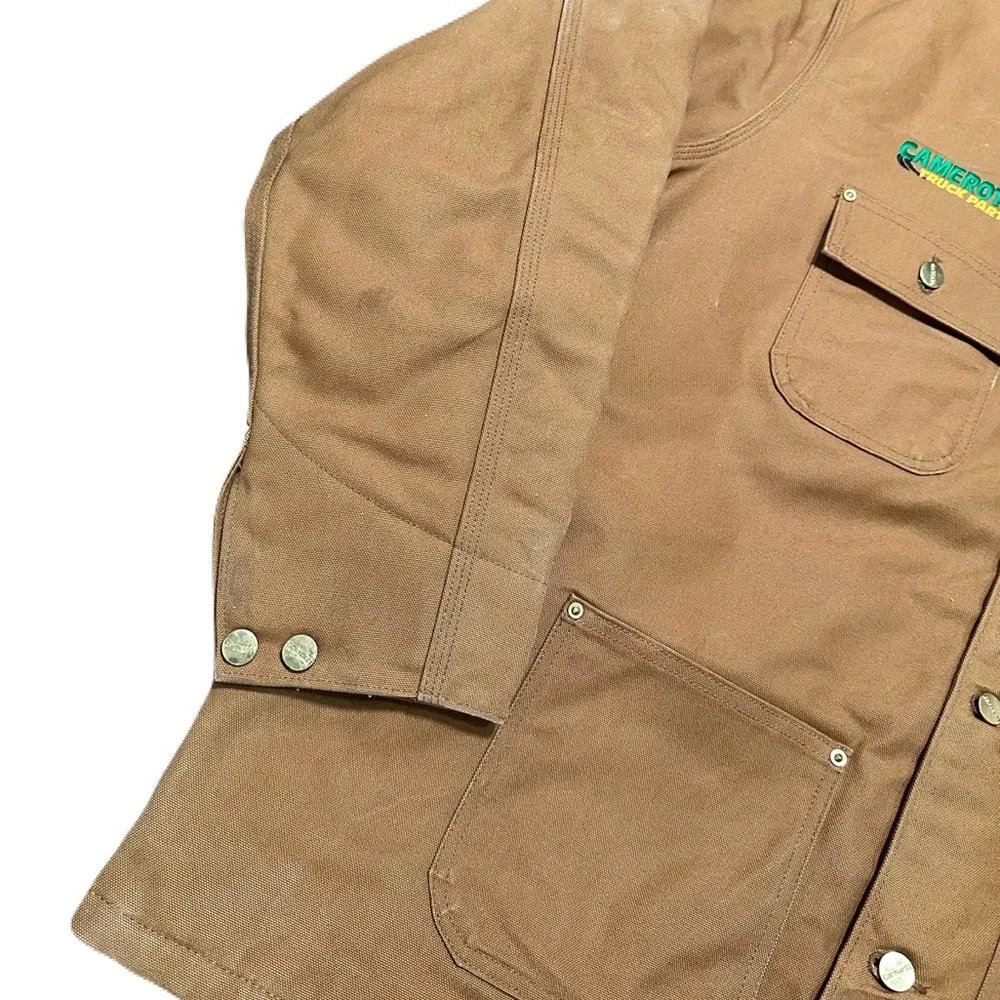 Carhartt Blanket Lined Chore Jacket Brown Michigan Corduroy Collar C001 Sz XL - Picture 5 of 13
